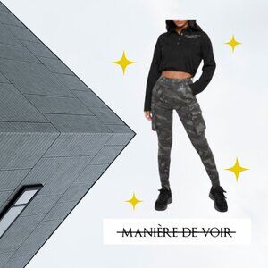 Manière De Voir  CAMO SKINNY CARGO JEANS - GREY CAMO